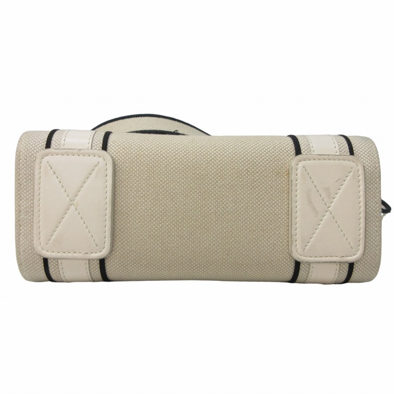 Reinforced canvas base and cream leather feet
